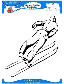 Çocuklar İçin Kayak Boyama Sayfaları 